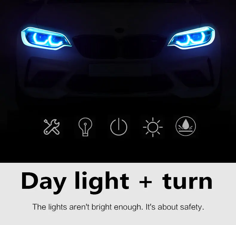 2 шт. авто лампы для автомобилей DRL светодиодный дневные ходовые огни аксессуары для стайлинга автомобилей указатель поворота полосы Фары в сборе