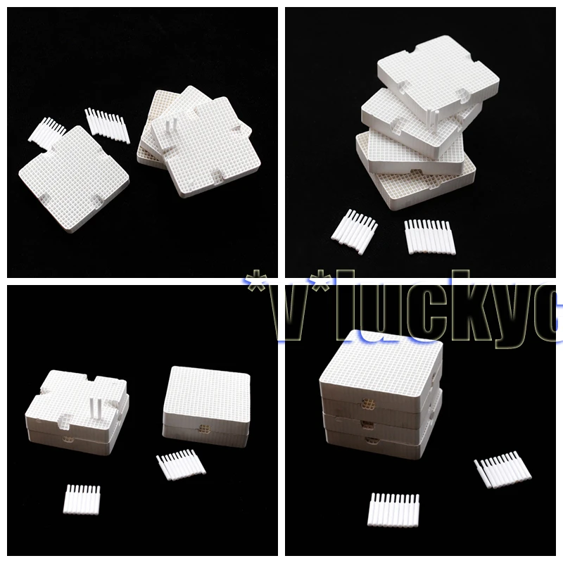 

4pcs Dental Lab Honeycomb Square Firing Trays with 20Metal Pins Freeship