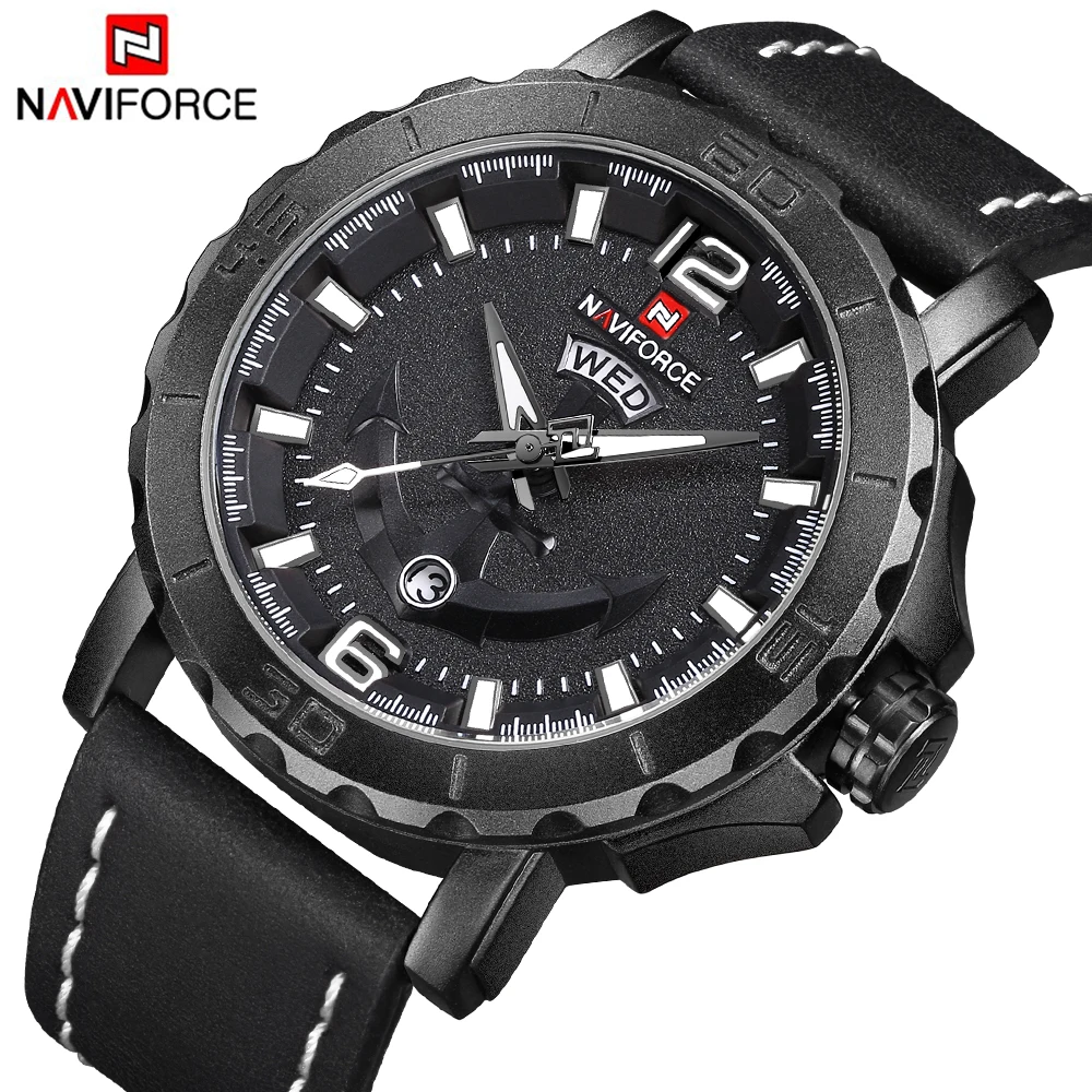 Часы наручные NAVIFORCE Мужские кварцевые аналоговые роскошные Брендовые спортивные