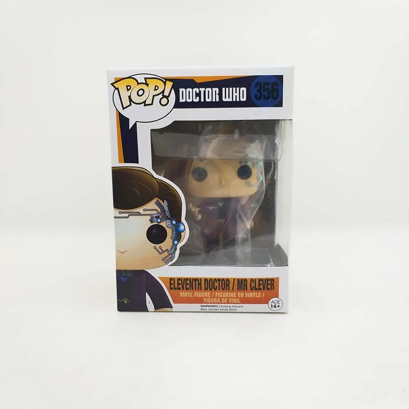 ФИГУРКИ ДОКТОРА КТО FUNKO POP 10 см "Одиннадцатый доктор и мистер Клевер" 356 и "Десятый доктор" 221 # Виниловые действующие фигурки коллекционной модели игрушек 2F23.