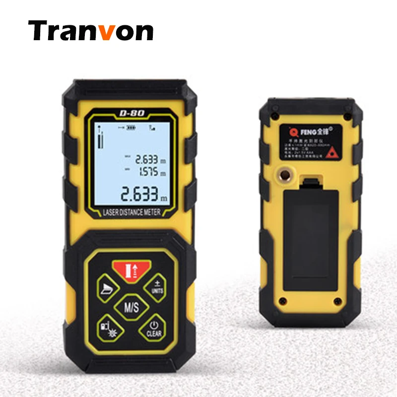 TRANVON 40 м/м 60 м/80 м/100 м цифровой лазерный дальномер Rechargeabel ленточный построить