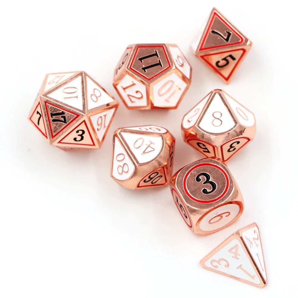 IMDG 7 шт./компл. креативные игровые кубики RPG многогранные металлические DND с эмалью
