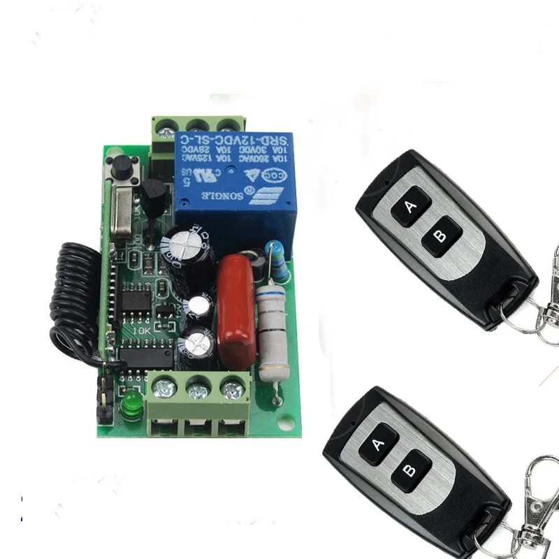 1 receiver 2 switch AC 220 V 1CH RF беспроводной пульт дистанционного управления свет лампы светодиодный SMD на выключенном приемнике и 2 передатчика 10A Momenrary тумблер с фиксацией 433 mhz - Цвет: 1 receiver 2 switch