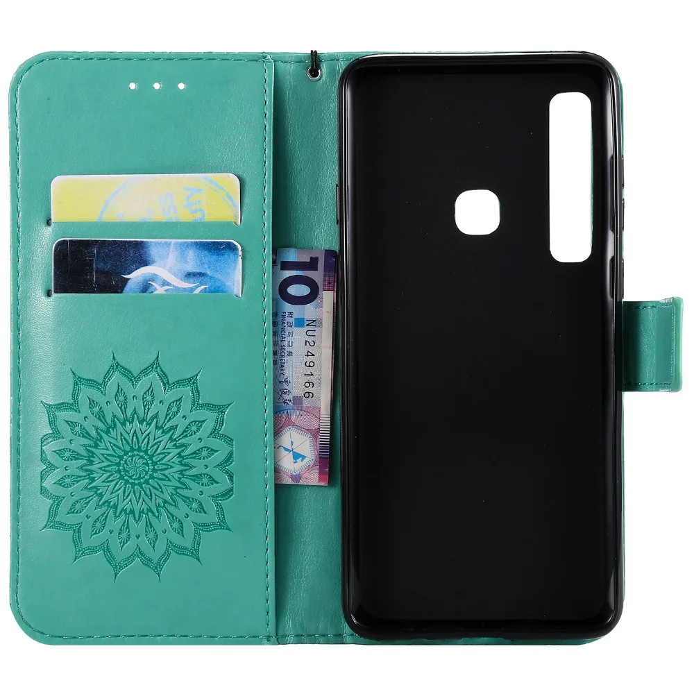 FM.HGQ For Samsung Galaxy a7 2018 Cases A7 Phone Case A9 PU Leather Flip Cover 3D Sunflower | Мобильные телефоны и