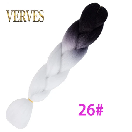 #2 VERVES 5 шт./лот синтетические двухцветные высокотемпературные волокна Омбре плетение волос 24 дюймов Крупногабаритные косички для наращивания волос - Цвет: #2