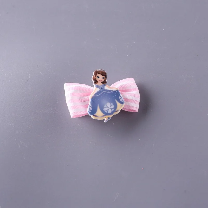 2 шт./лот disney мультфильм заколка для детей головы веревку принцессы Софии головные уборы для кукол лук аксессуары для девочек подарок на день рождения косметический - Цвет: Розовый