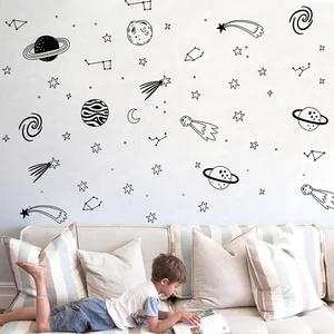 Вселенная Космос наклейки на стену звезда планета виниловые фотообои Декор Космос Приключения наклейки роспись детская комната настенное искусство J952