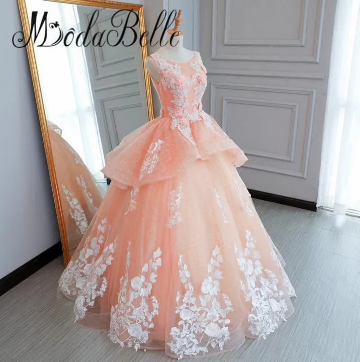 Женское платье с цветочным принтом modabelle Длинное Пышное Платье из кораллового