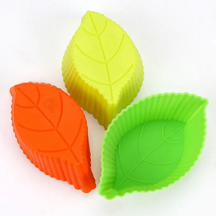 4 шт. горячая Распродажа Сделай Сам силикон листья торт плесень кексы лайнер для