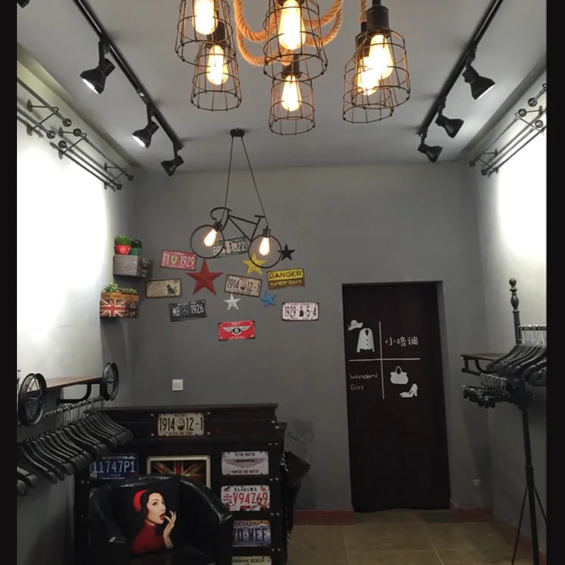 Ретро подвесные светильники черный белый мальчик мультфильм ребенка привело