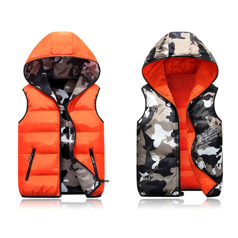 Пальто с капюшоном для всей семьи осенне зимний Камуфляжный жилет мальчиков и