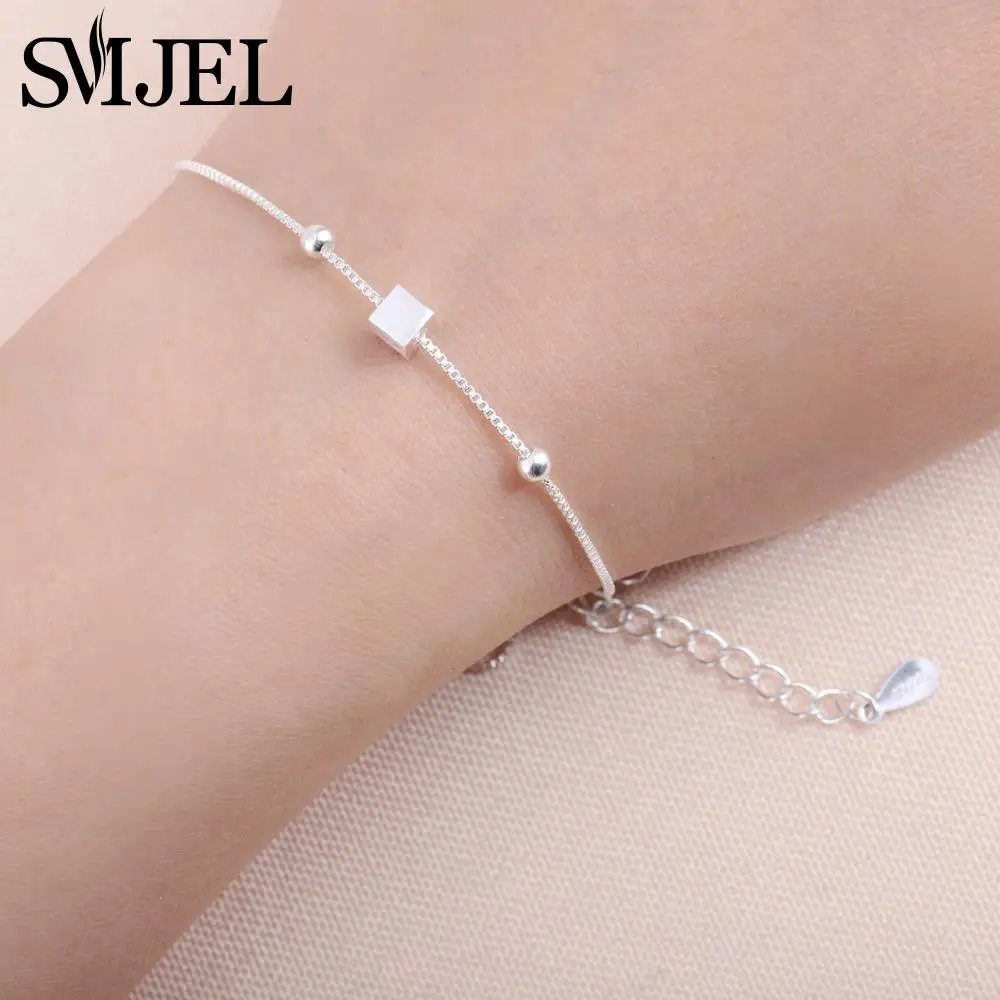 Женский браслет на запястье SMJEL новый простой геометрической формы с кубическим