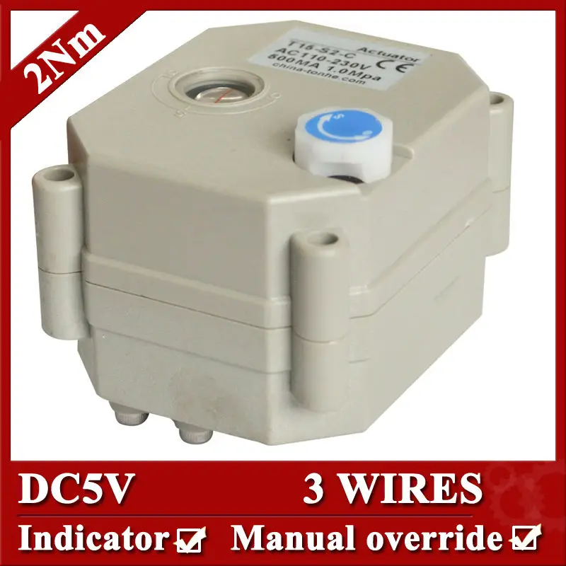 

DC5V Motorized Valve Actuator, 3 Wres(CR301) , 2Nm Valve Control Unit with Indicator and Manual override