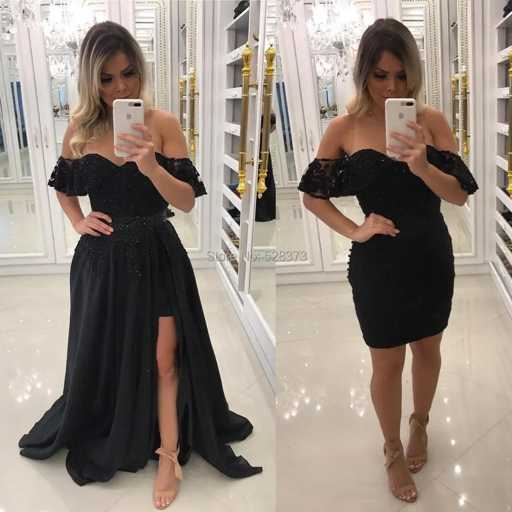 YNQNFS PD23 Vestidos de Fiesta украшенное жемчугом С высокой талией разрез Кружева состоящие