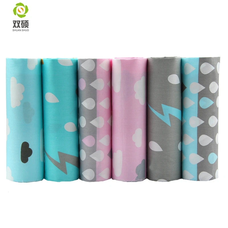 Shuanshuo облака капли дождя саржевого хлопка Ткань для Вышивание ткани ребенка