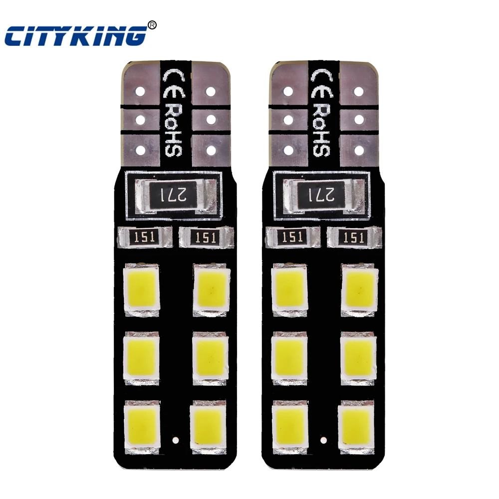 

10 шт./лот белый CANBUS T10 светодиод 12smd 2835 светодиод W5W светодиод без ошибок Автомобильный источник света клиновидный свет без ошибок сигнал авт...