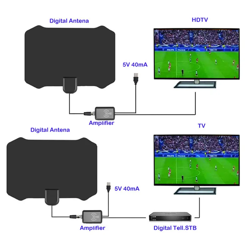 Новый Авто 120 миль диапазон Крытый цифровой ТВ антенна HDTV 1080P 4K лиса усиленный