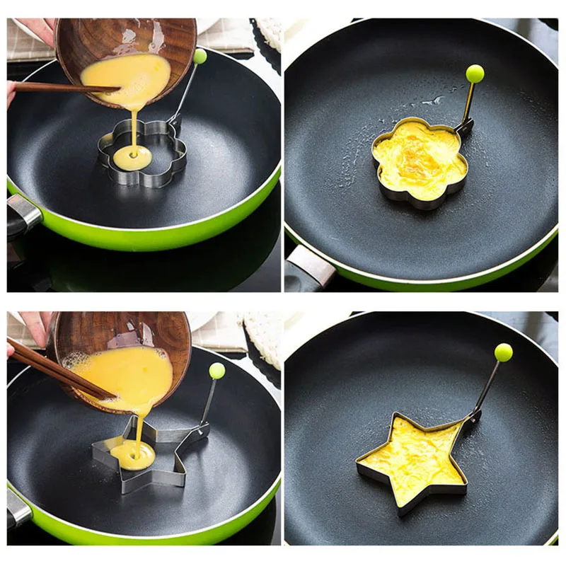 Нержавеющая сталь симпатичные формы жареное яйцо плесень Блинные кольца Форма