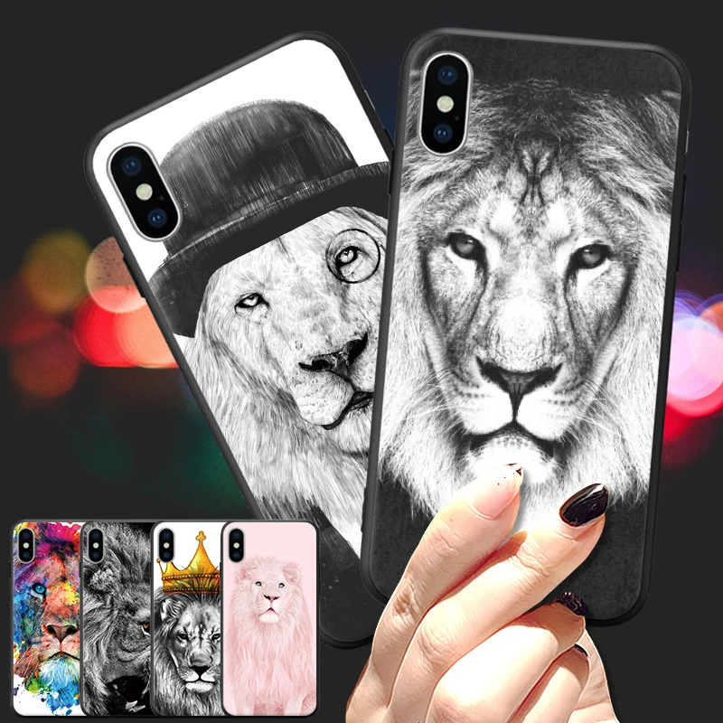 Жесткий чехол для телефона с изображением животных розового льва Для iPhone 5 5S SE 6 6S 7