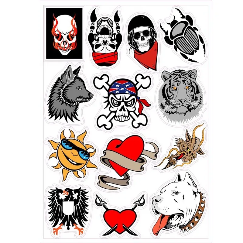 Хит продаж 13 шт./лот крутой череп солнце собака волк черный белый сделай сам