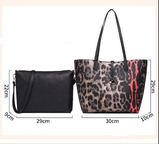 Leopard Prints Handbags Large Causal Tote для женщин наплечные сумки роскошный дизайнер моды кожаный хозяйственный сумка
