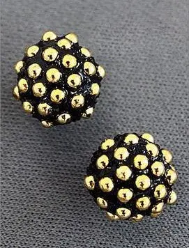 Модные серьги гвоздики в стиле ретро с золотыми заклепками E129|ball stud earrings|fashion