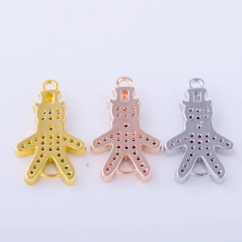 1 шт. медный Металл синий/красный/зеленый горный хрусталь циркон мальчик