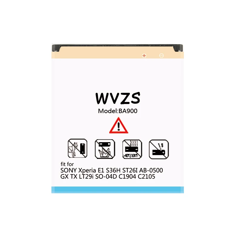 Wvzs 2300 мА/ч замена Батарея BA900 для sony Xperia E1 S36H ST26I AB-0500 GX TX LT29i SO-04D C1904 C2105 батареи |