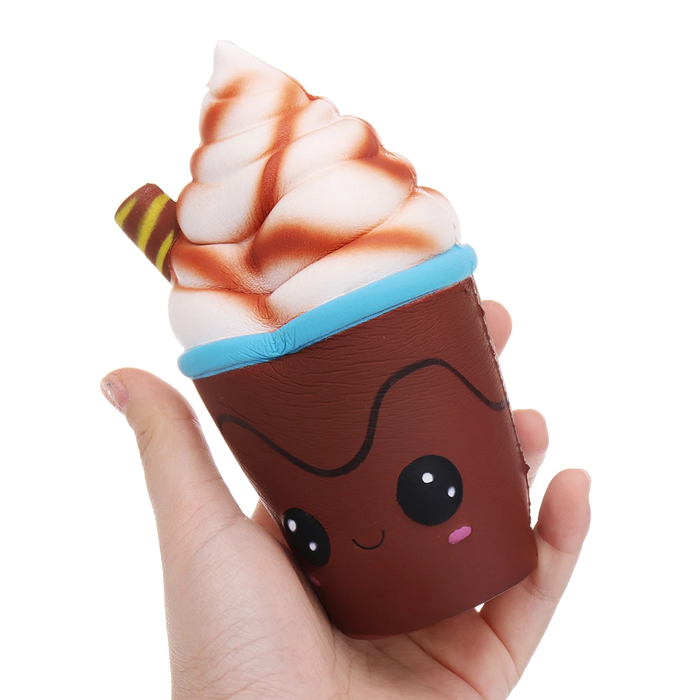 Squishy Kawaii мультфильм Jumbo шоколадное мороженое чашки замедлить рост игрушка
