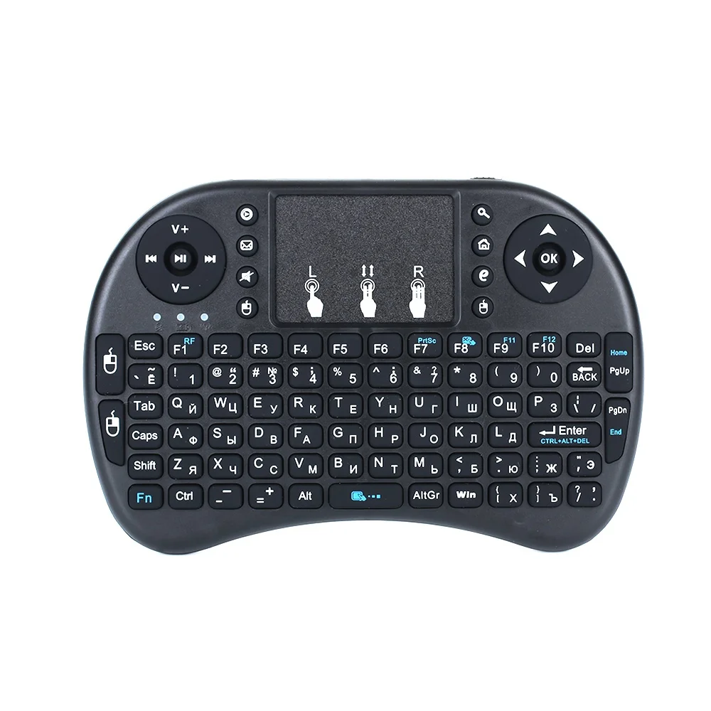 Russian I8 русская версия 2,4 ГГц Беспроводная клавиатура Air mouse Сенсорная панель Teclado ручной для Android tv BOX PC - Цвет: Russian