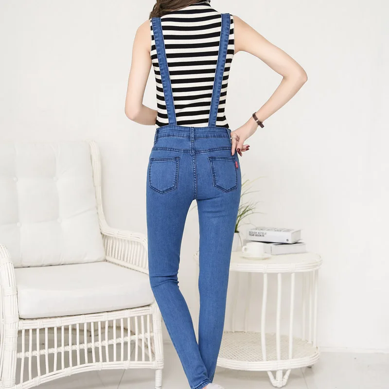 Vetevidi 2017 джинсовый комбинезон женский Vaqueros длинные штаны рваные джинсы