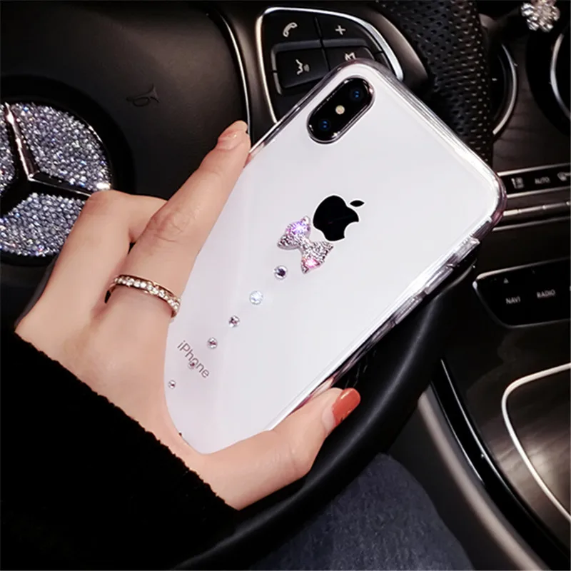 Для Samsung S6 S7 edge S8 S9 S10 plus Note 4 5 8 9 Блестящий женский милый прозрачный мягкий чехол