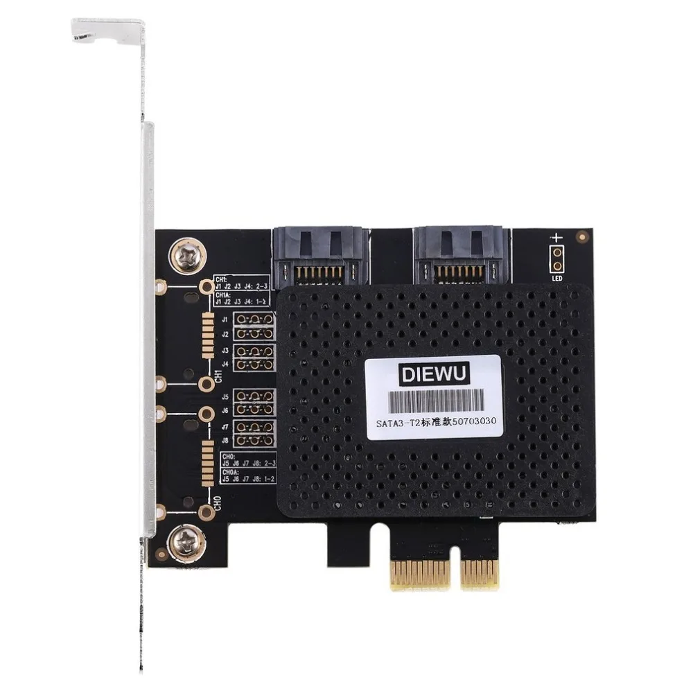 DIEWU PCIE к 3 0 SATA карта с 2 портами плата PCI Express порты расширительного контроллера