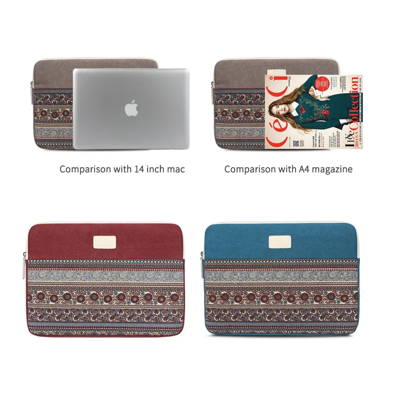 Laptop Sleeve сумка для MacBook Pro Air Dell HP ASUS Acer Lenovo Тетрадь 13 14 15 дюймов Ретро Стиль
