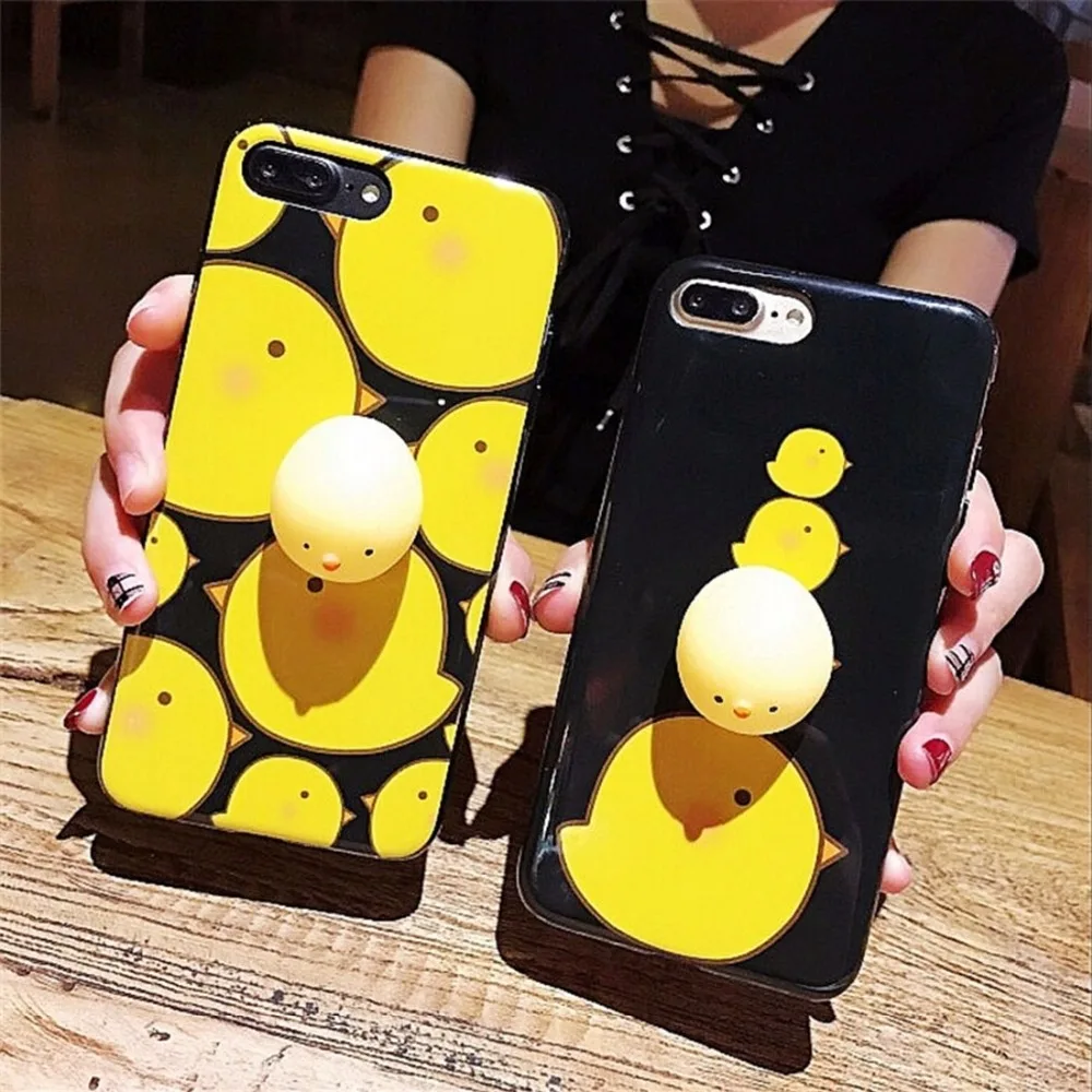 Мягкий чехол для iPhone 7 Plus 6 6S милый маленький цыпленок рельефный IMD мягкий |