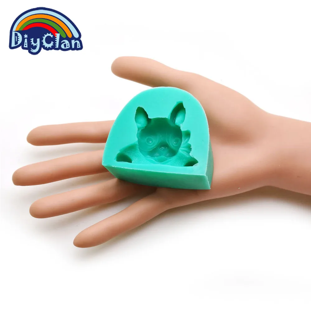 Новые интересные 3D формы собаки силиконовые для помадки на торт щенка шоколада