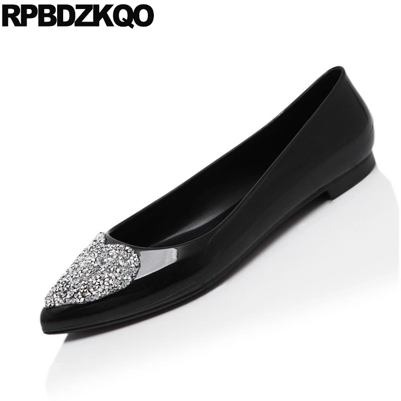 розовый Bling дешево женщин Остроконечные черный горный хрусталь большой размер