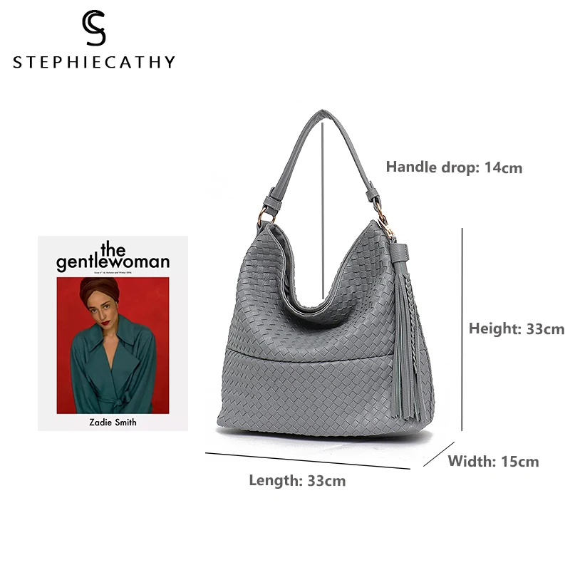 Женская сумка через плечо SC большая плетеная ручной работы из искусственной