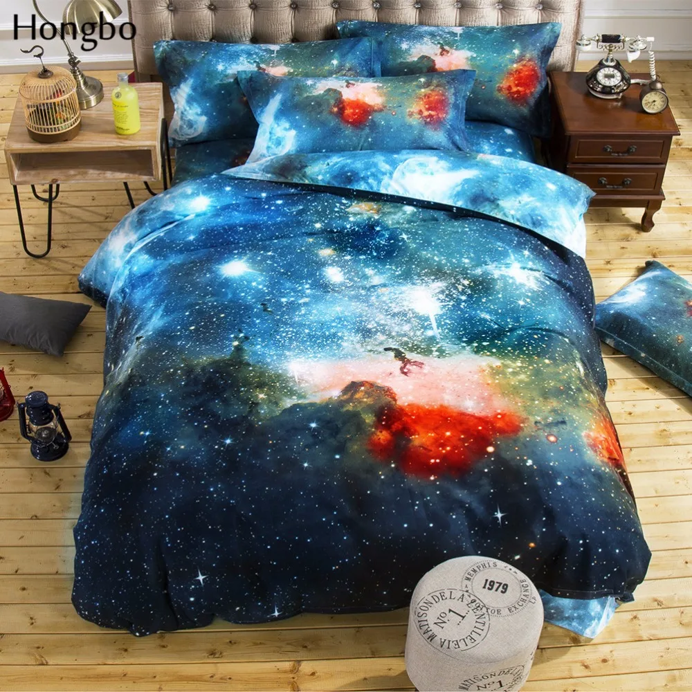 

Hongbo 3D Galaxy Duvet Cover Set Twin Queen Bedding Sets Universe Outer Space Themed Bed Sets 2 Pcs/3 Pcs/4 Pcs/Set