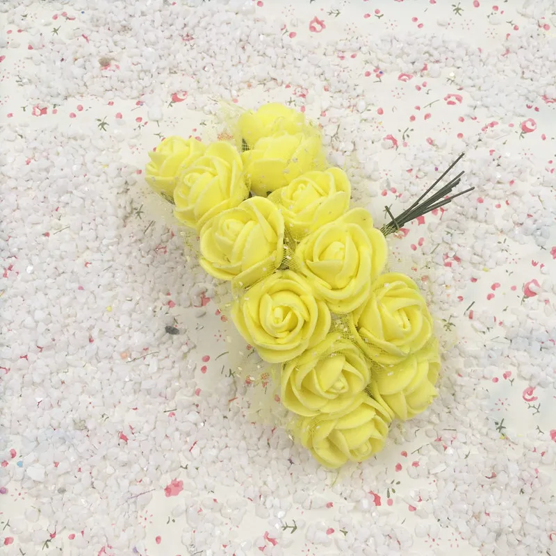 

HINDJEF 12 PCSPE simulation flower foam flower small rose wedding candy box rose bouquet wedding household decoration supplies