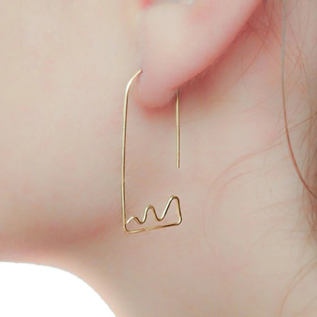 Серьги из горной проволоки в простом стиле большие серьги-подвески медной для