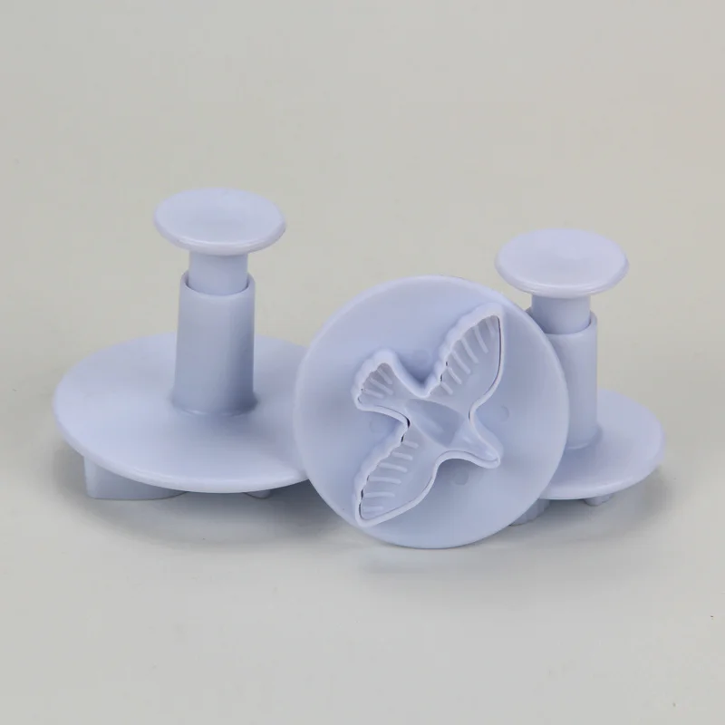 (10 компл./лот) Бесплатная доставка Пластик 3 шт. голубь Форма торт Fondant (сахарная)