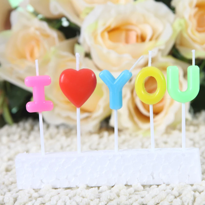 Романтический кожаный Английский алфавит I heart YOU День Святого Валентина день