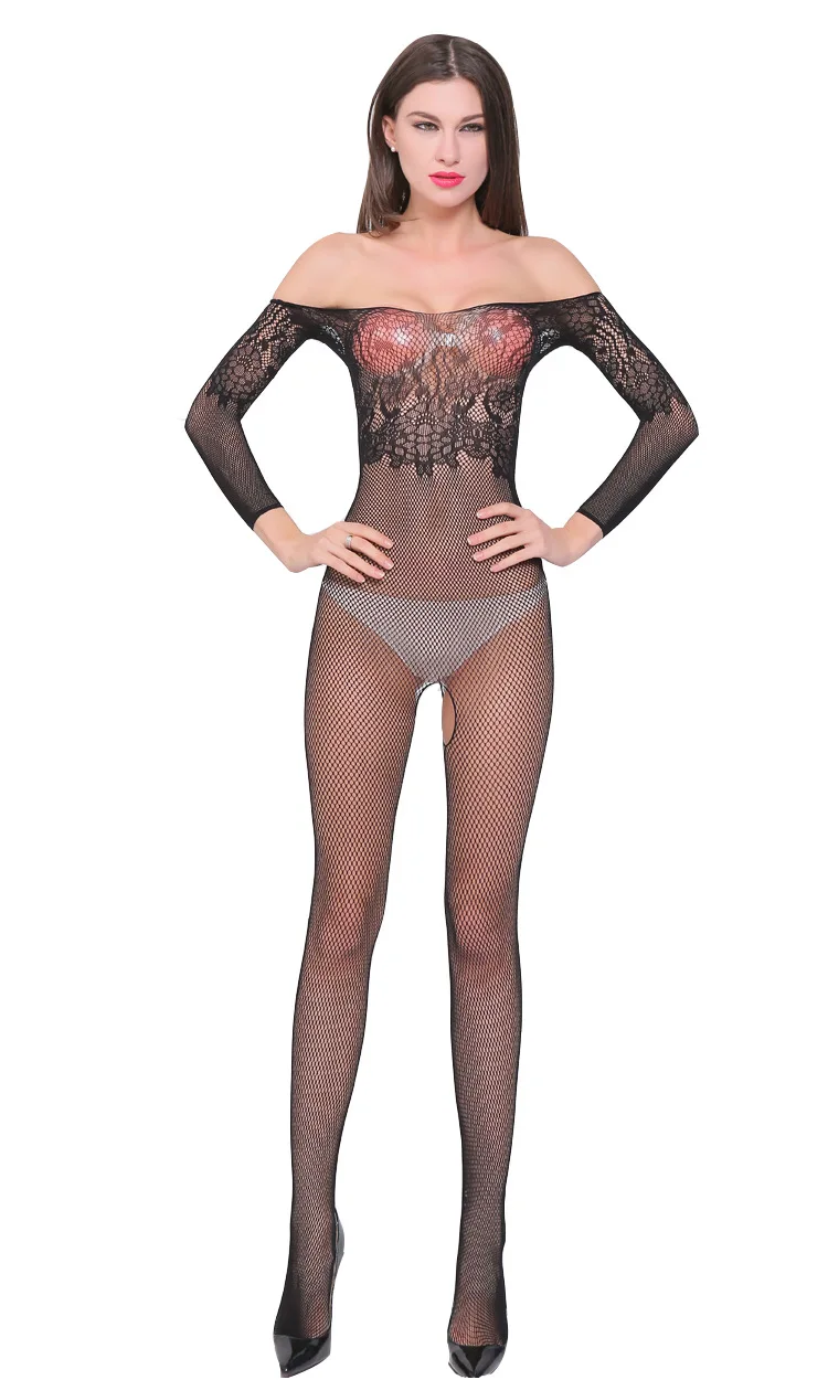 Дамы комбинезон черный сексуальный Эротика цельный сетка пальто с открытыми