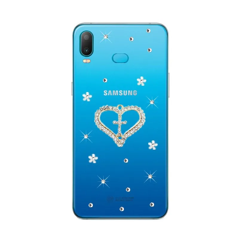 Для Samsung Galaxy A6S чехол SM-G6200 бабочка любовь алмаз прозрачная задняя крышка