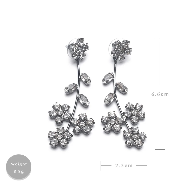 Цветочный дизайн блестки Модные висячие серьги