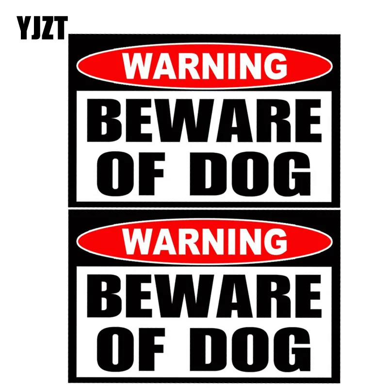 

YJZT 10,2 см * 6,6 см 2X Остерегайтесь собаки согревающая опасность Светоотражающая Lnterest стикер автомобиля C1-7094