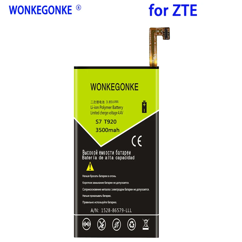Аккумулятор WONKEGONKE 3500 мАч Li3925T44P6hA54236 для ZTE Blade S7 T920|Аккумуляторы мобильных