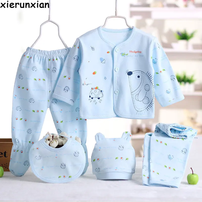 Cute Unisex Baby Clothes 5PCS/Set Cotton Girl Set Boys Sets Infant Underwear Four Seasons For 0-3M | Детская одежда и обувь