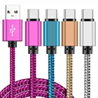 Нейлоновый кабель для передачи данных, 2 м, USB Type C, 2 А, быстрое зарядное устройство для Samsung galaxy A71, A80, A40, A20, Tab A 8 (2019), Tab A 10,1, HTC 10, U11 life